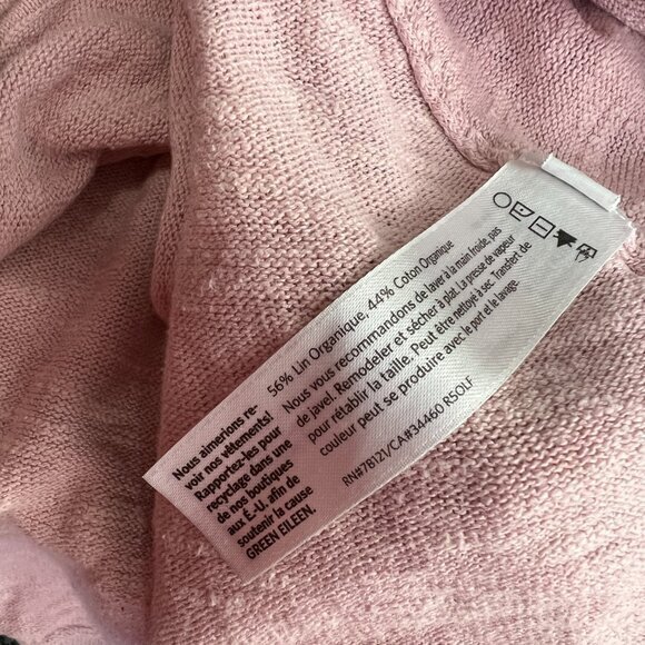 Eileen Fisher Sweater PP Petite Linen Cotton Pink Long Sleeve Crew Neck Solid - Picture 15 of 16